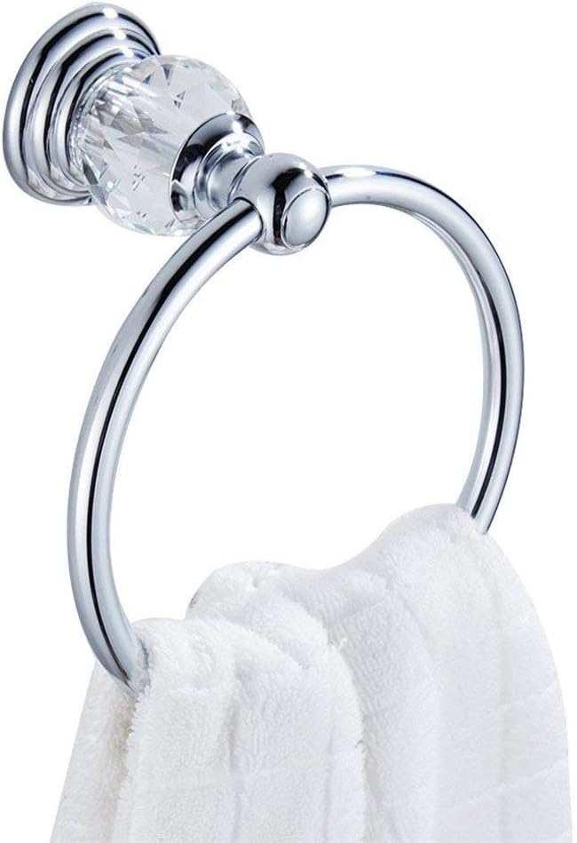 WINCASE Crystal Bathroom Hardware Set 24 Inch, Chrome Towel Bar Set, Silver 4 Piece Accessories Wall Mounted Coat Hook Hand Towel Ring Toilet Paper Holder
