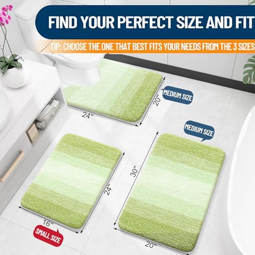 OLANLY Small Bathroom Rugs 24x16, Extra Soft Absorbent Microfiber Bath Rugs
