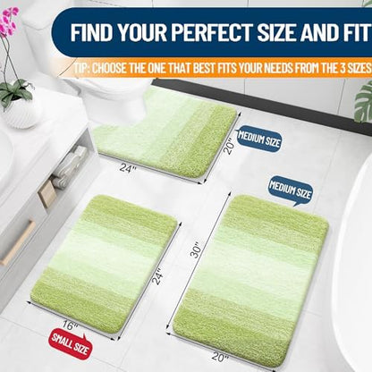 OLANLY Small Bathroom Rugs 24x16, Extra Soft Absorbent Microfiber Bath Rugs