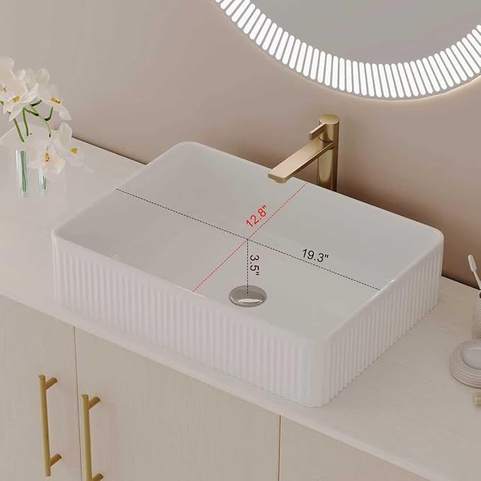48" Bathroom Vanity with Sink, Modern Free-Standing Bathroom Vanity Cabinet with Ceramic Sink&1 Cabinet&2 Drawers&1 Open Shelf, Single Sink Wood Bathroom Vanities Set,White Oak
