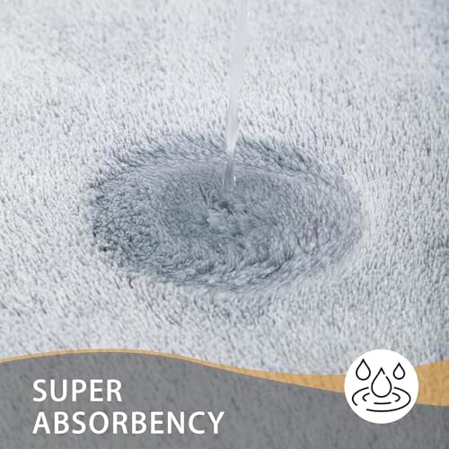 MINIDEAR Bathroom Rugs 24x17 Light Gray - Thick Memory Foam Bath Mat, Ultra Soft & Plush Fluffy, Non-Slip, Quick Dry, Absorbent Washable Floor Microfiber Mat for Tub, Home Decor Accessories