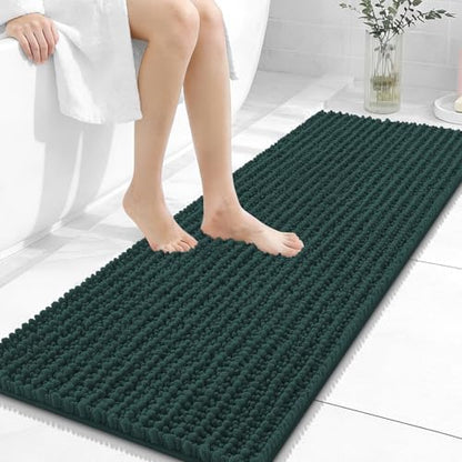 OLANLY Bathroom Runner Rugs 47x17, Thick Soft Absorbent Chenille Bath Rugs