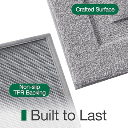 LUMI Ultra Soft Bathroom Rugs Absorbent, Non Slip Bath Mat 16X24, Grey
