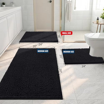 Smiry Bathroom Rugs 40X32, Luxury Chenille Extra Soft Absorbent Bath Mat
