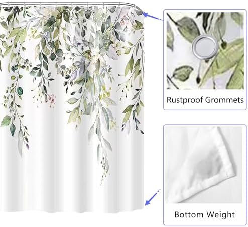LLSCL Yellow Droop Leaves Fabric Shower Curtain Liner with Magnets, Tire Pattern Waterproof Hotel Quality, 72 x 72 Machine Washable