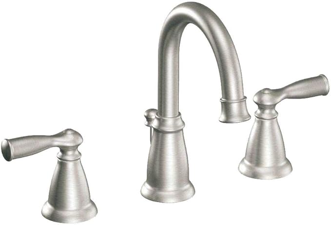 Moen WS84924SRN Two-Handle High Arc Bathroom Faucet, Spot Resist Brushed Nickel