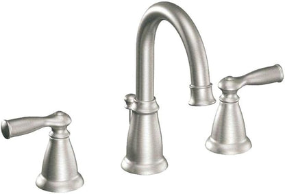 Moen WS84924SRN Two-Handle High Arc Bathroom Faucet, Spot Resist Brushed Nickel
