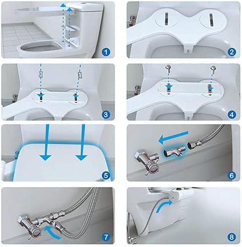 iMounTEK Fresh Cold Water Spray Bidet, Self-Cleaning Dual Nozzle Bidet, Water Pressure Control Handle & Mode Switch, Frontal Rear/Feminine Wash, Non-Electric Mechanical Toilet Seat Cover Attachment