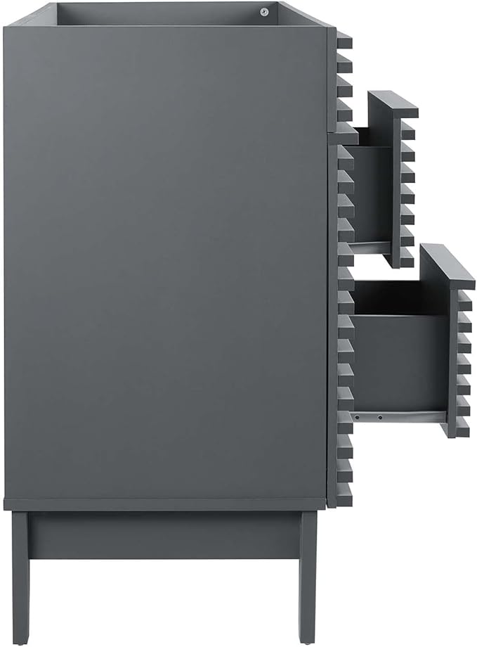 Modway Render 48" Double Sink Compatible (Not Included) Bathroom Vanity Cabinet in Gray