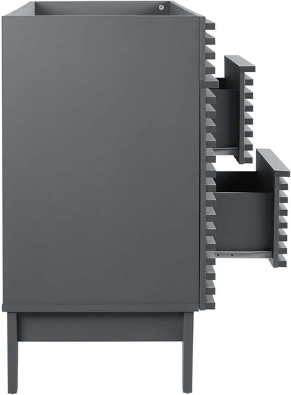 Modway Render 48" Double Sink Compatible (Not Included) Bathroom Vanity Cabinet in Gray