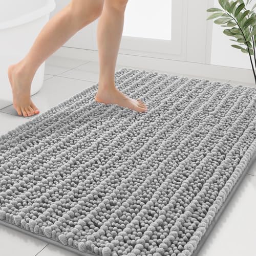 Smiry Bathroom Rugs 40X32, Extra Soft Rubber Backing Chenille Bath Mats