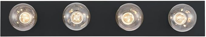 Westinghouse 6117600 Traditional Four-Light Indoor Vanity Light Fixture, Matte Black
