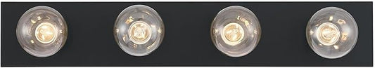 Westinghouse 6117600 Traditional Four-Light Indoor Vanity Light Fixture, Matte Black