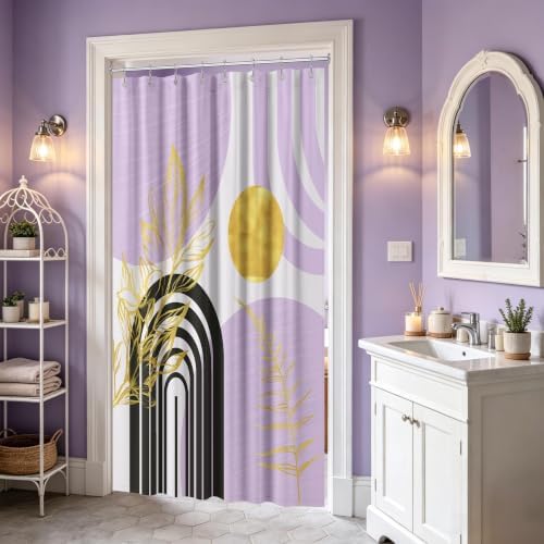 Light Purple Stall Shower Curtain, 48X72 in Narrow Small, Mid Century