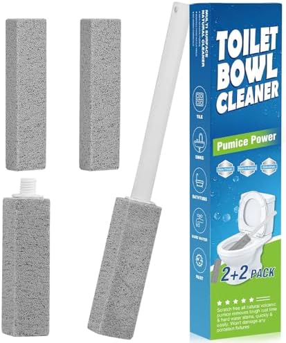 4 Packs Pumice Stone Toilet Bowl Cleaner, Pumice Stone for Cleaning, Powerfully Cleans Hard Water Rings, for Cleaning Toilets, Bathtubs, Grills, Swimming Pools, Sinks
