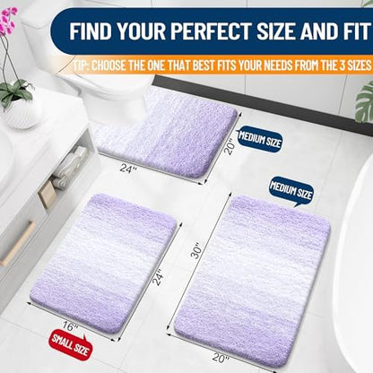 OLANLY Bathroom Runner Rug 70x24, Extra Soft Absorbent Microfiber Bath Rugs