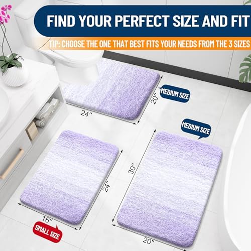 OLANLY Large Bathroom Rugs 60x40, Extra Soft Absorbent Microfiber Bath Rugs