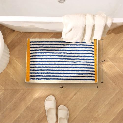 GIB Bathroom Rugs 24"x16", Extra Soft Absorbent Non Slip Washable Bath Mat