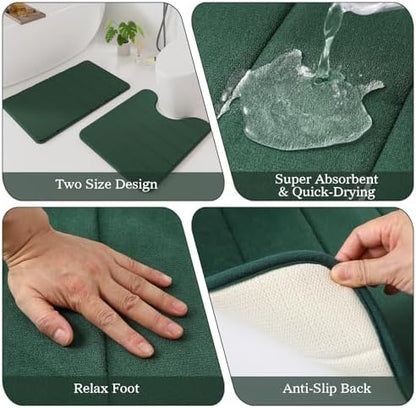 Dark Green Bathroom Accessories Set - Bathroom Shower Curtains Sets