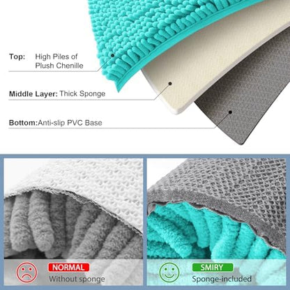 Smiry Bathroom Rugs 36X24, Luxury Chenille Extra Soft Absorbent Bath Mat