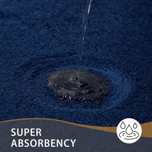 MINIDEAR Bathroom Rugs 24x17 Navy Blue - Thick Memory Foam Bath Mat, Ultra Soft & Plush Fluffy, Non-Slip, Quick Dry, Absorbent Washable Floor Microfiber Mat for Tub, Home Decor Accessories