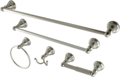 Kingston Brass BAHK5112478SN Santa Fe 5-Piece 18-Inch and 24-Inch Towel Bars Bathroom Accessory Set in Brushed Nickel