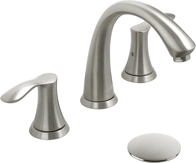 Brushed Nickel Bathroom Faucet, Lava Odoro 8 inch Widespread Bathroom Faucet 3 Hole 2 Handle Bathroom Sink Faucet Modern Bathroom Faucet Vanity Faucet with Drain Assembly Supply Line, BF405-BN