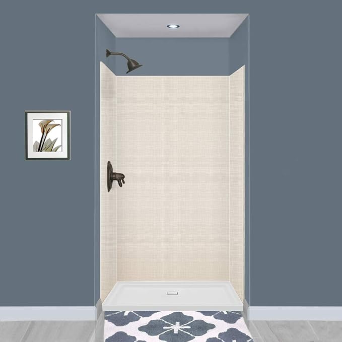 Transolid EWK483672-46 Expressions 3-Panel Shower Wall Kit, 36-in L x 48-in W x 72-in H, Cameo