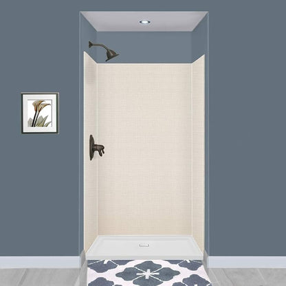 Transolid EWK483672-46 Expressions 3-Panel Shower Wall Kit, 36-in L x 48-in W x 72-in H, Cameo