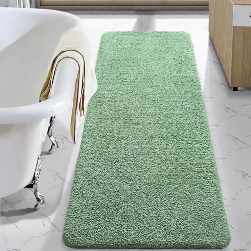 LOCHAS Bathroom Rug Runner 24x60 Inch, Bath Rugs Non Slip, Sage Green