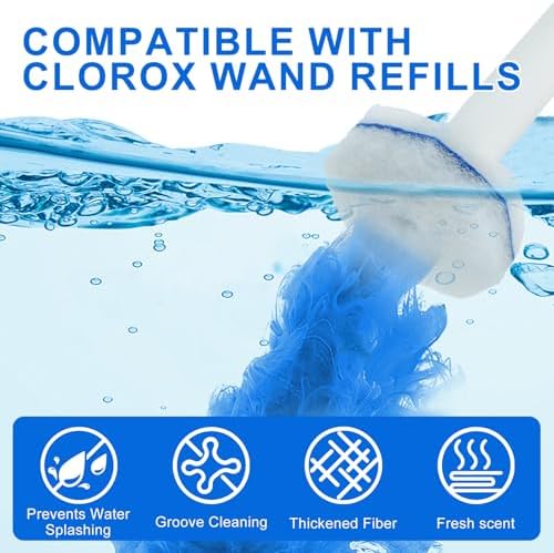 Disposable Toilet Brush and Holder Set, with 30 PCS Brush Head for Clorox.