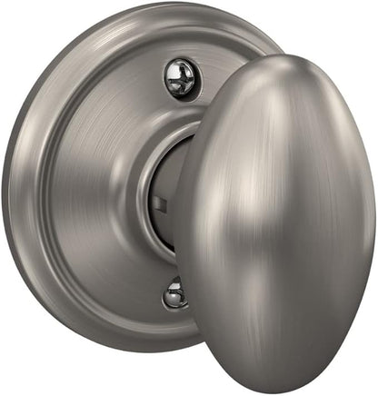Schlage F170 SIE 619 Sienna Door Knob, One Sided Non-Turning Dummy Door Handle, Satin Nickel