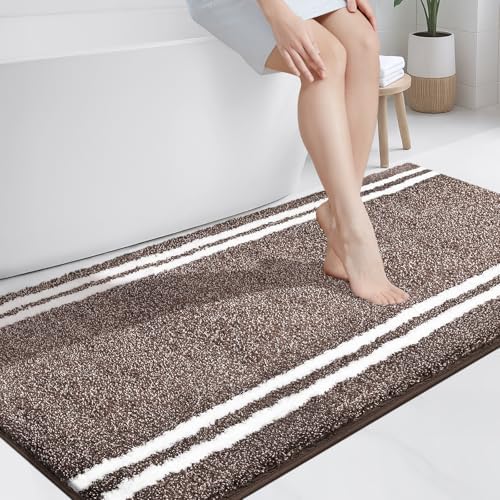 PURRUGS Bathroom Rug, Bath Mat, 30" x 60", Brown