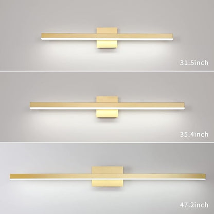 Joossnwell Gold Vanity Lights Bar 47.2 inch Modern LED Bathroom Light Fixtures Wall Lighting Over Mirror 30W Cold Light 6000K