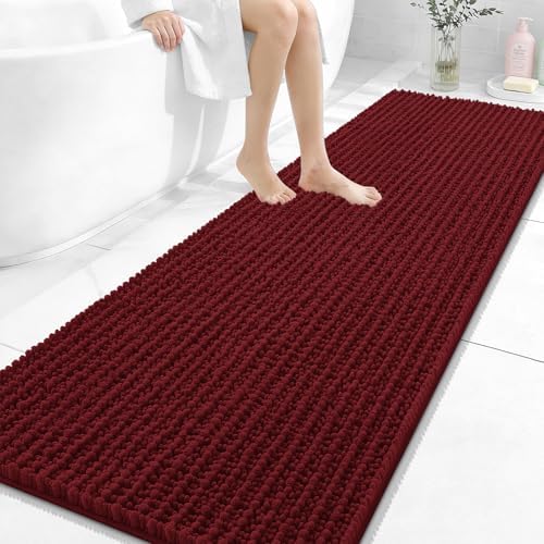 OLANLY Bathroom Runner Rugs 70x24, Thick Soft Absorbent Chenille Bath Rugs