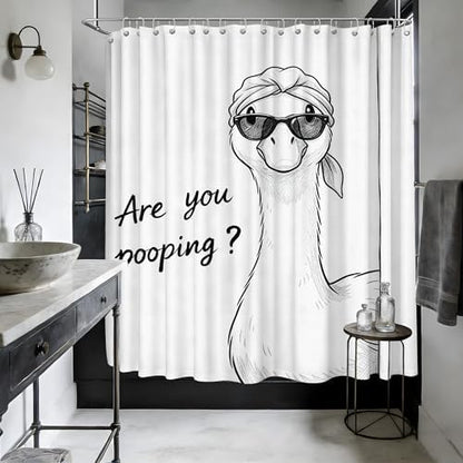 Extra Long 108x72 Inchs Shower Curtain Extra Tall Funny Ducky XL Fun are You Pooping Shower Curtains for Large Bathroom Decor Sets, Waterproof Cloth Fabric with Hooks
