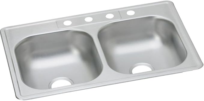 Dayton D233223 Equal Double Bowl Top Mount Stainless Steel Sink