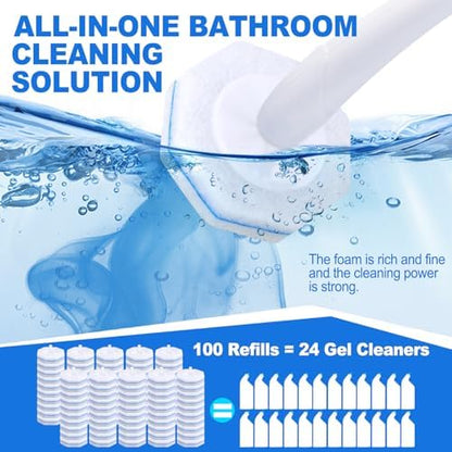 100pcs Disposable Toilet Brush Replacement Head,Bathroom Cleaning,Disposable Bowl Cleaners Compatible with Most Toilet Brushes