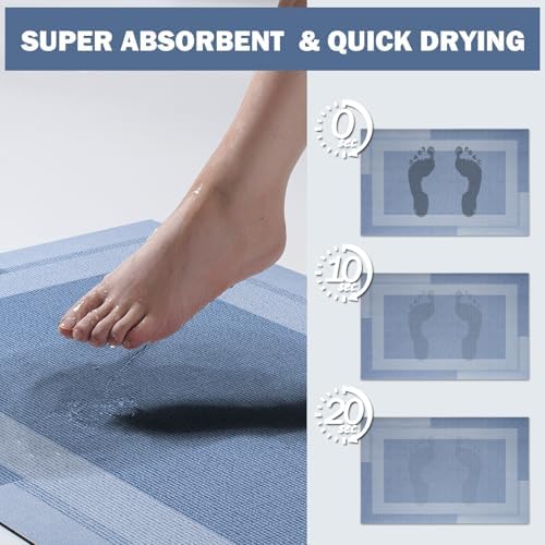 YDKGL Non Slip Bath Mat Long Ultra Thin Bathroom Rugs Runner Fit Under Door