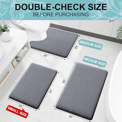 Smiry Memory Foam Bath Mat 70x24, Extra Soft and Absorbent Bathroom Rugs