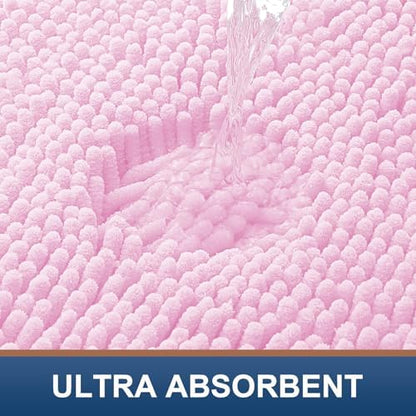 Smiry Bathroom Rugs 47X24, Luxury Chenille Extra Soft Absorbent Bath Mat