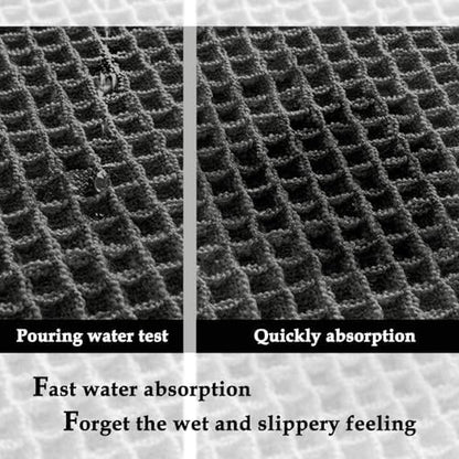 ZALL Dark Grey Waffle Bath Mat,Super Absorbent Non Slip Bathroom Rug, Gray 24x60inch, Machine Washable Ultra Soft Floor Mats