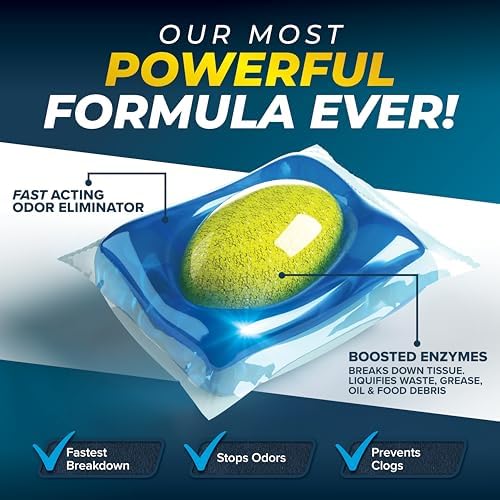 Camco TST PRO RV Toilet Treatment Drop-INs - New & Innovative Bio-Enzymatic Formula for Rapid RV Sewer Break Down - RV Black Tank Treatment - Fresh Pine Scent - Septic-Safe, 10-Pack (41770)