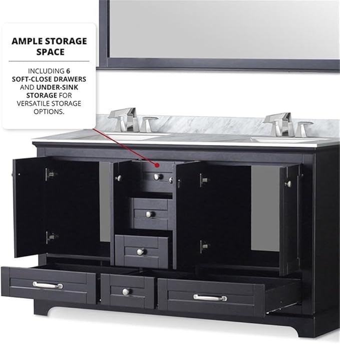 Dukes 60 in. W x 22 in. D Espresso Double Bath Vanity