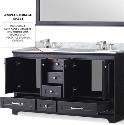 Dukes 60 in. W x 22 in. D Espresso Double Bath Vanity