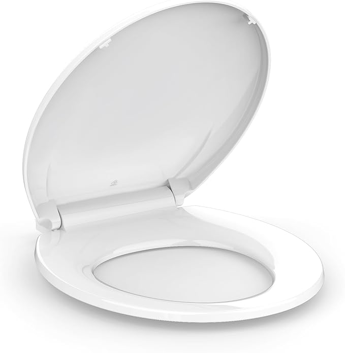 Round Toilet Seat, Soft-Slow Close, 17 Inch Round Toilet Seat For Round Toilets, Quiet-Close Lid And Seat, Easy To Install And Clean, Never Loosen, White