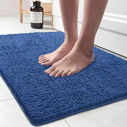LOCHAS Luxury Bathroom Rug Shaggy Bath Mat 24 x 36 Inch, Blue