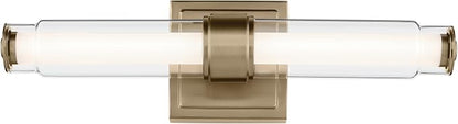 Kichler Laurene LED Bath Bar Light, Champagne Bronze | Linear vanity light with clear glass for bathroom mirrors (18.5" x 5"), 55237CPZLED
