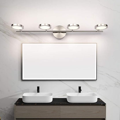 Joossnwell LED Bathroom Lights Fixtures, 4-Lights Vanity Lights Adjustable 20W 29.92" Inch 4000K Nickel Finish Swing Arm Up and Down Wall Sconces