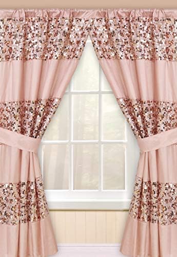 Zahari Home Sinatra Window Curtain Stylish Bathroom Window Curtain,36" x 54" Each, Set of 2, Blush